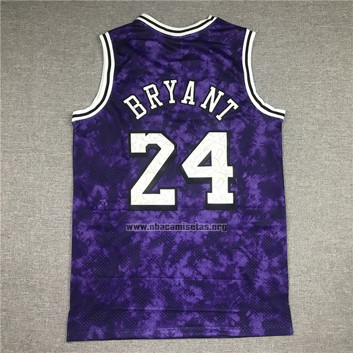 Camiseta Los Angeles Laker Kobe Bryant NO 24 Galaxy Violeta
